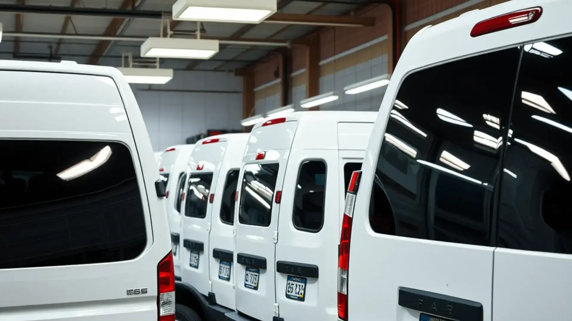 Commercial fleet vehicles with tinted windows